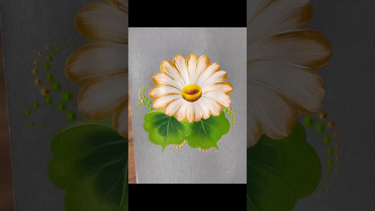 110 ✨WOW❣️WHITE GOLD flower🌼acrylic 🎨🖌️ #shorts #art #flowerpainting #whitegold #viral