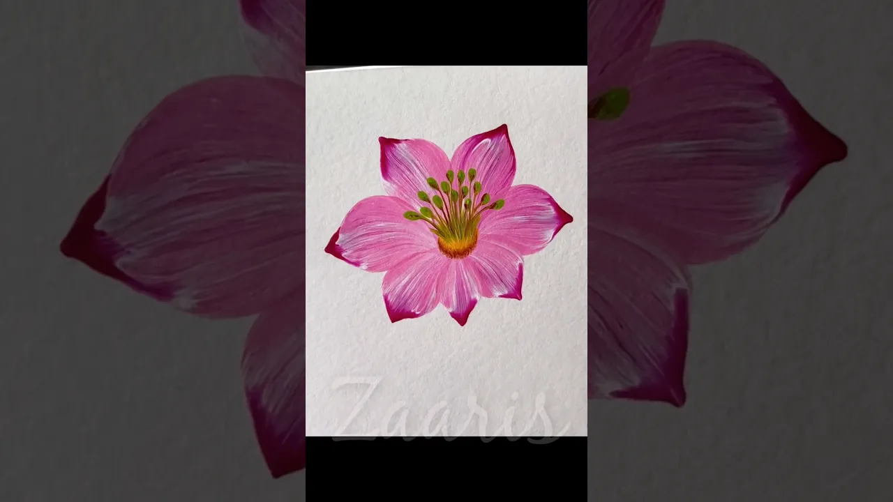 25 🌺How to paint FLOWERS with acrylic paints 🌸🎨🖌️#shorts #viral #flowers #acrylic #howto #paint