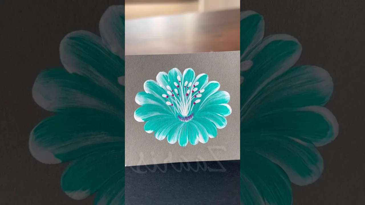 376 Flower painting 🩵 Acrylic 🎨🖌️ #shortsfeed #flowerart #painting #flowerpainting