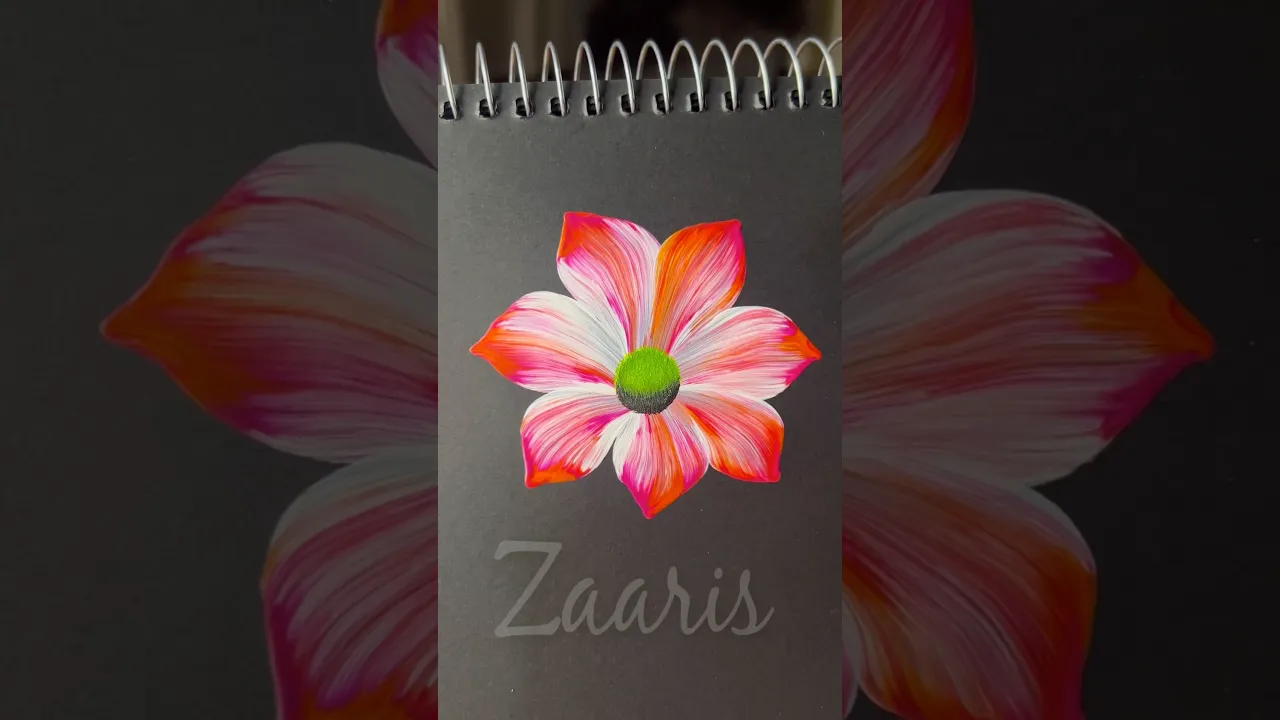 191 💖🧡One Stroke painting 🌺simple FLOWER painting using acrylic paints 🖌️🌺 #shorts #flowers #art