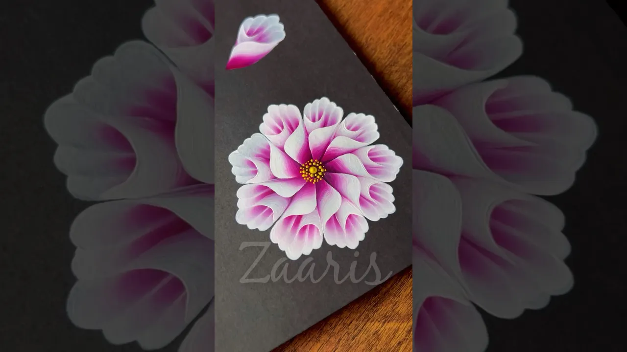 1165 🌸💯🎨🌿🌺💖Beautiful PINK 3D FLOWER painting,using acrylic paints 🎨💖🌸🌺💯🫶🌿🎊🎉✨ #shorts
