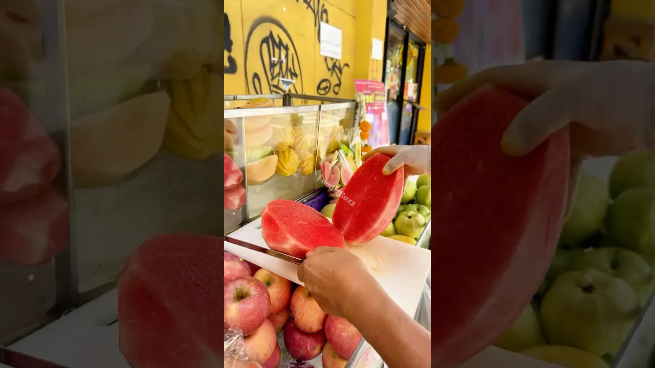 Clean and Amazing Watermelon Cutting in Bangkok