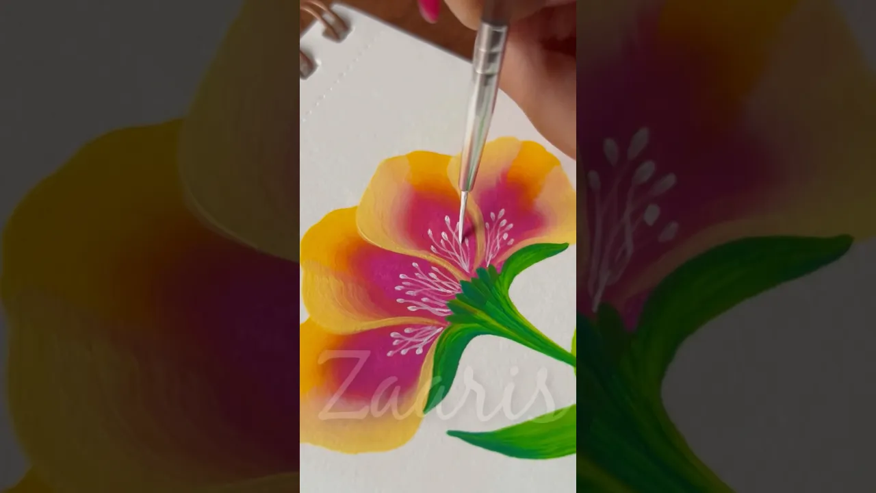 999 🌺👌🎨🫶💜🌺💖 #flowerpainting #shorts #art