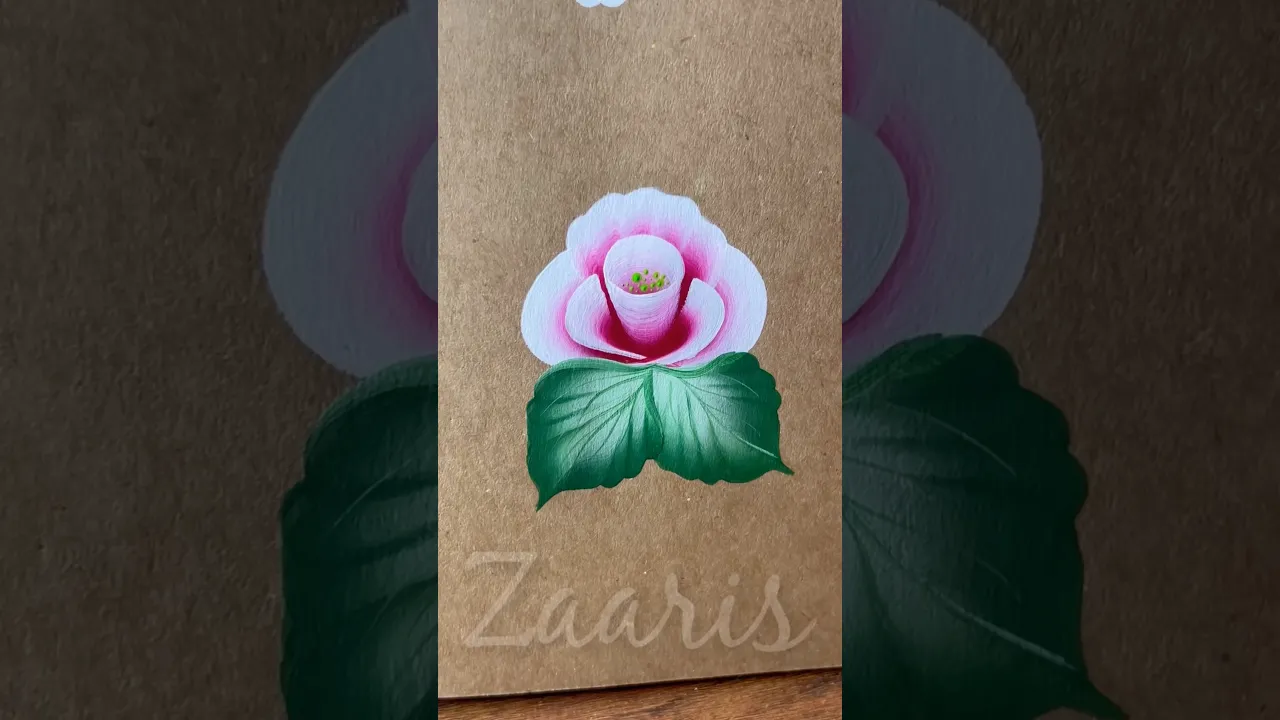 136 Easy RED 🌺flower paitning using acrylic🖌️🎨 #shorts #viral #red #easy #flowers #yt #art #trending