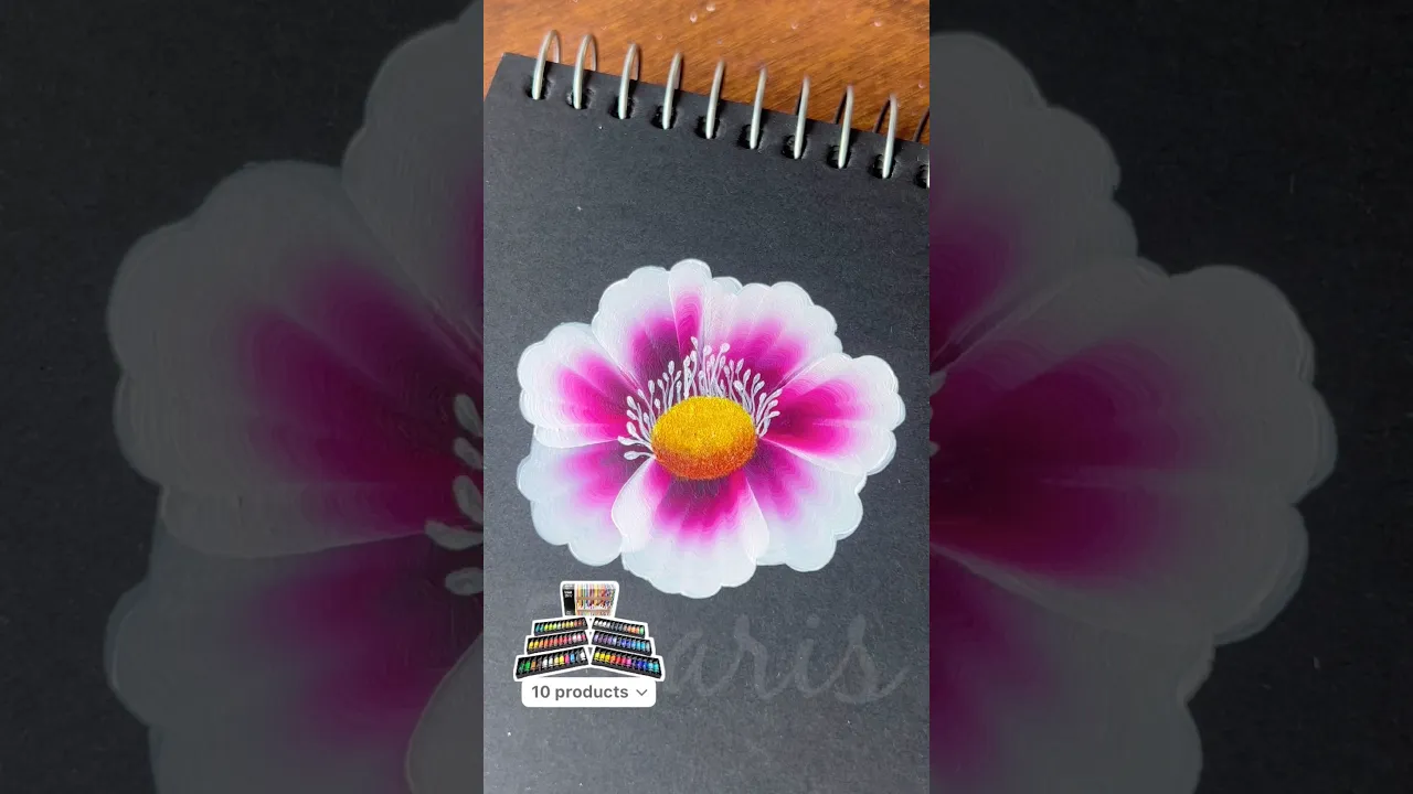 371 Simple flower painting with acrylic paint #art