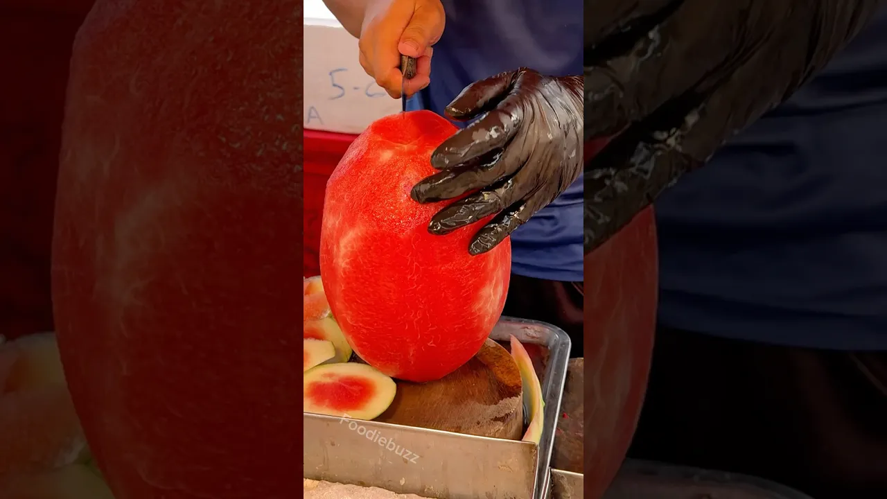 So Juicy! Big Watermelon Cutting in Bangkok