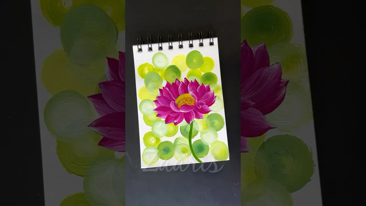 1062 OneStroke flower painting using acrylic paints #art #shorts #flowerpainting #onestroke