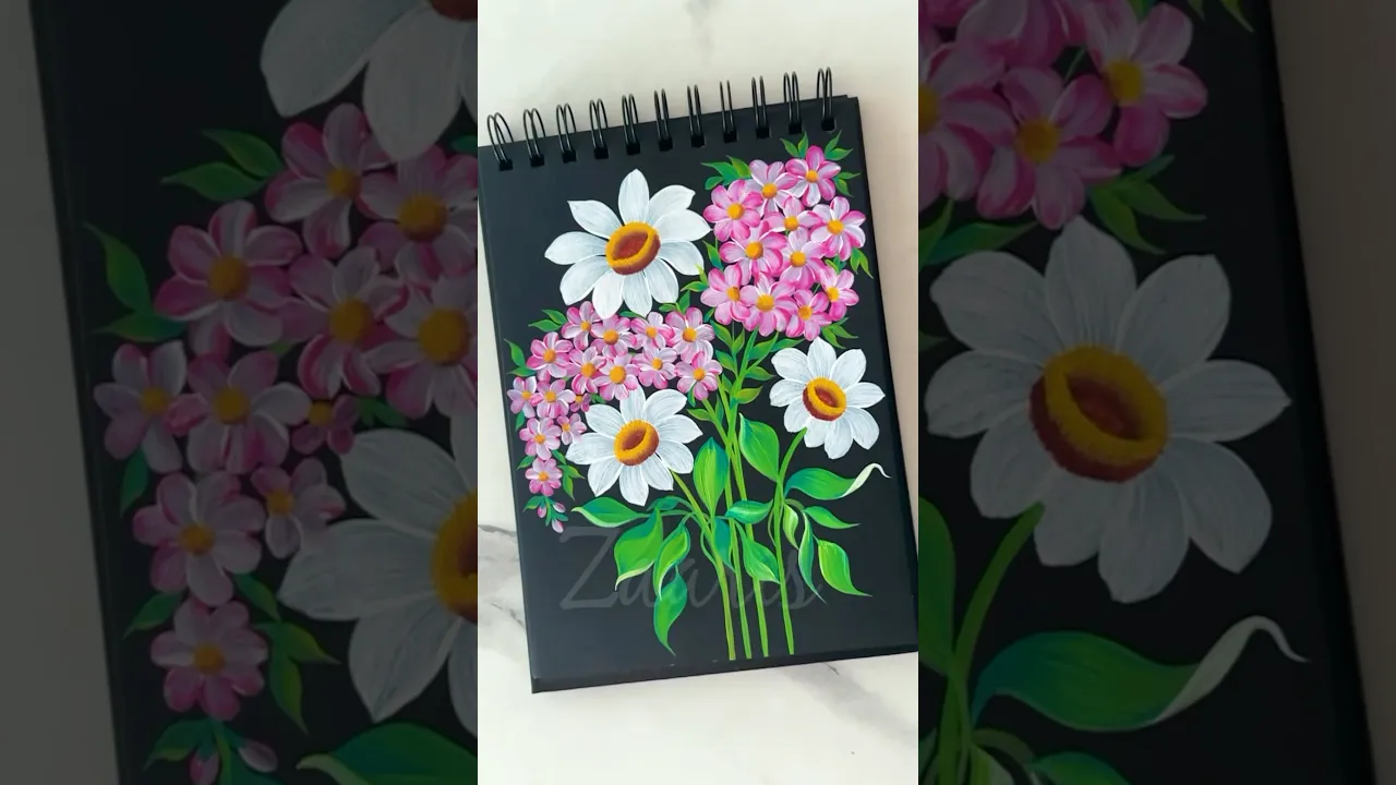 1291 🌸🌼🌿Beautiful Onestroke Flowers painting using acrylic paints 🎨💯🫶✨💖🌿 #shorts