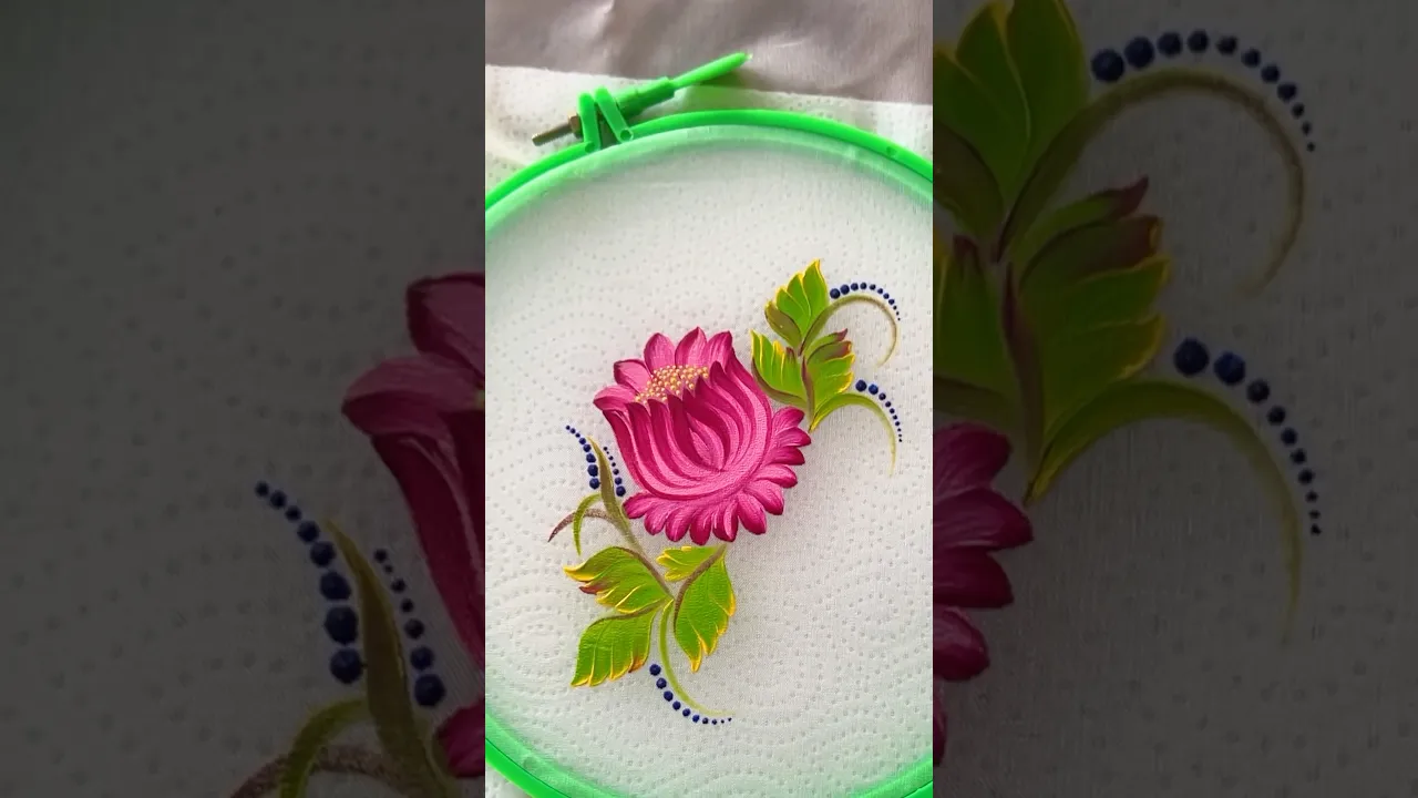 1354 🌺🌸🎨🫠🫠🫠FABRIC PAINTING ORGANZA 🎨🫶🪷 #shorts #pink #wow