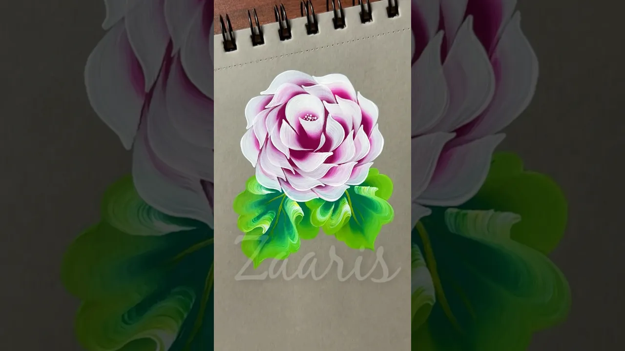 1027 💖💯🌺Simple angular brush rose flower painting using acrylic🎨💯 #flowerpainting #shorts #art
