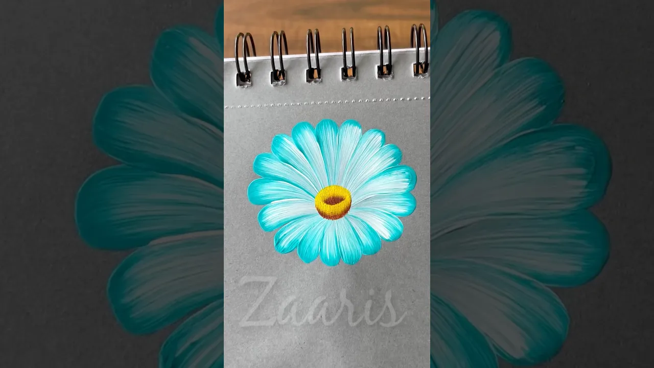 94 🩵Easy beautiful FLOWER🌺 painting with acrylic🖌️🎨 #shorts #art #acryliclesson #viral #flowers