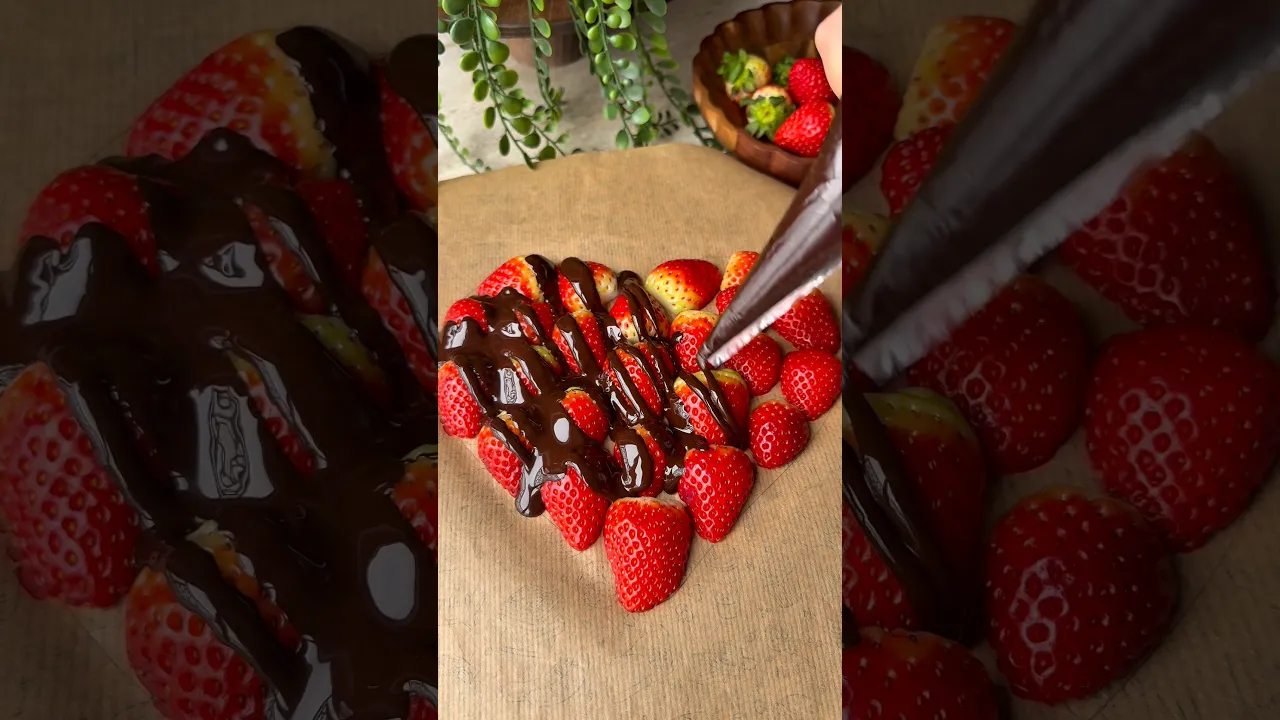 Çilekli kalp çikolata🍓🍫 #recipe #tarif #food #pratiktatlitarifleri #strawberry #chocolate #love