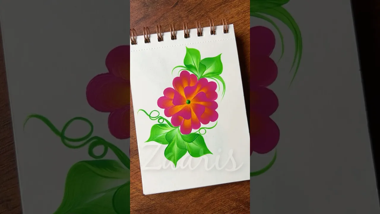 1127 🌸💯🌿Easy Onestroke flower painting for beginners 💯using acrylic paints 🎨🌸💯❤️ #shorts