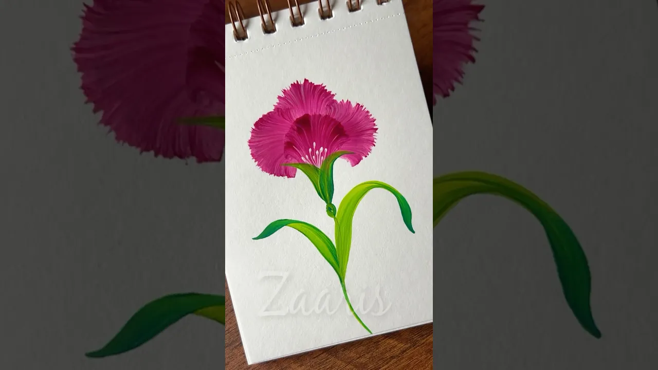 426 Pink flower acrylic painting 👌💯 #shorts #pinkflowers #acrylicpainting #shortsfeed #art