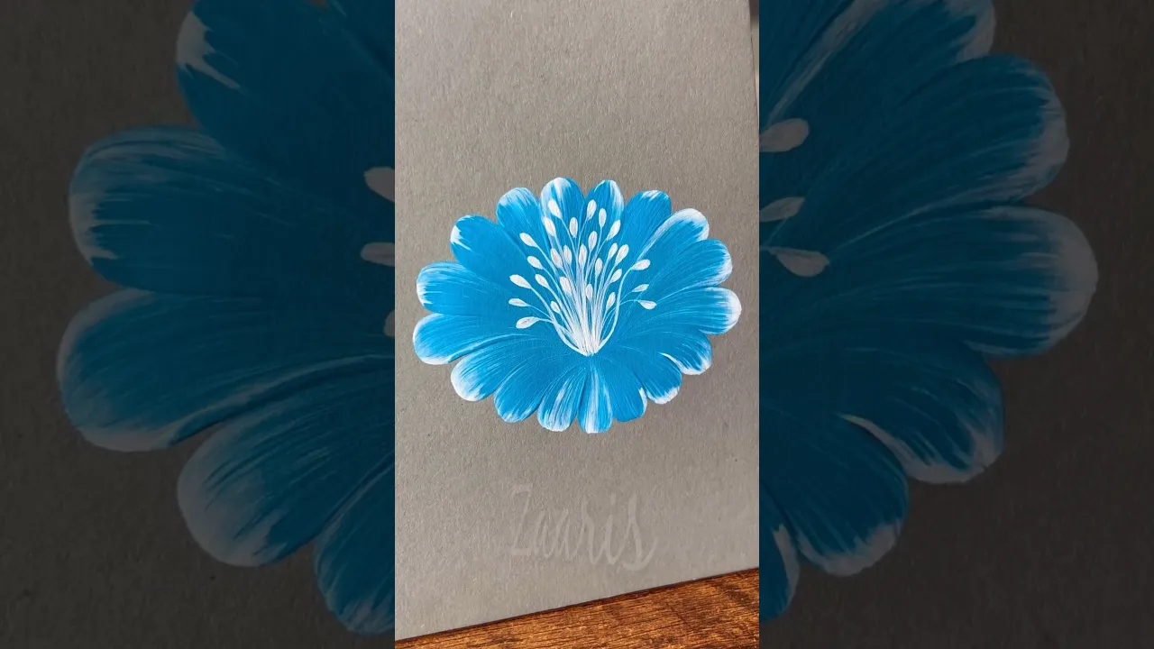 310 🩵Beautiful flower painting with acrylics 🎨🖌️ #love #beginnerfriendly #art #flowerart