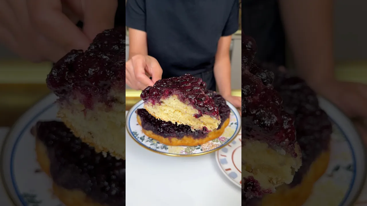 Yabanmersinli Kek ｜ Blueberry Cake #upsidedowncake #busezeynep #blueberry