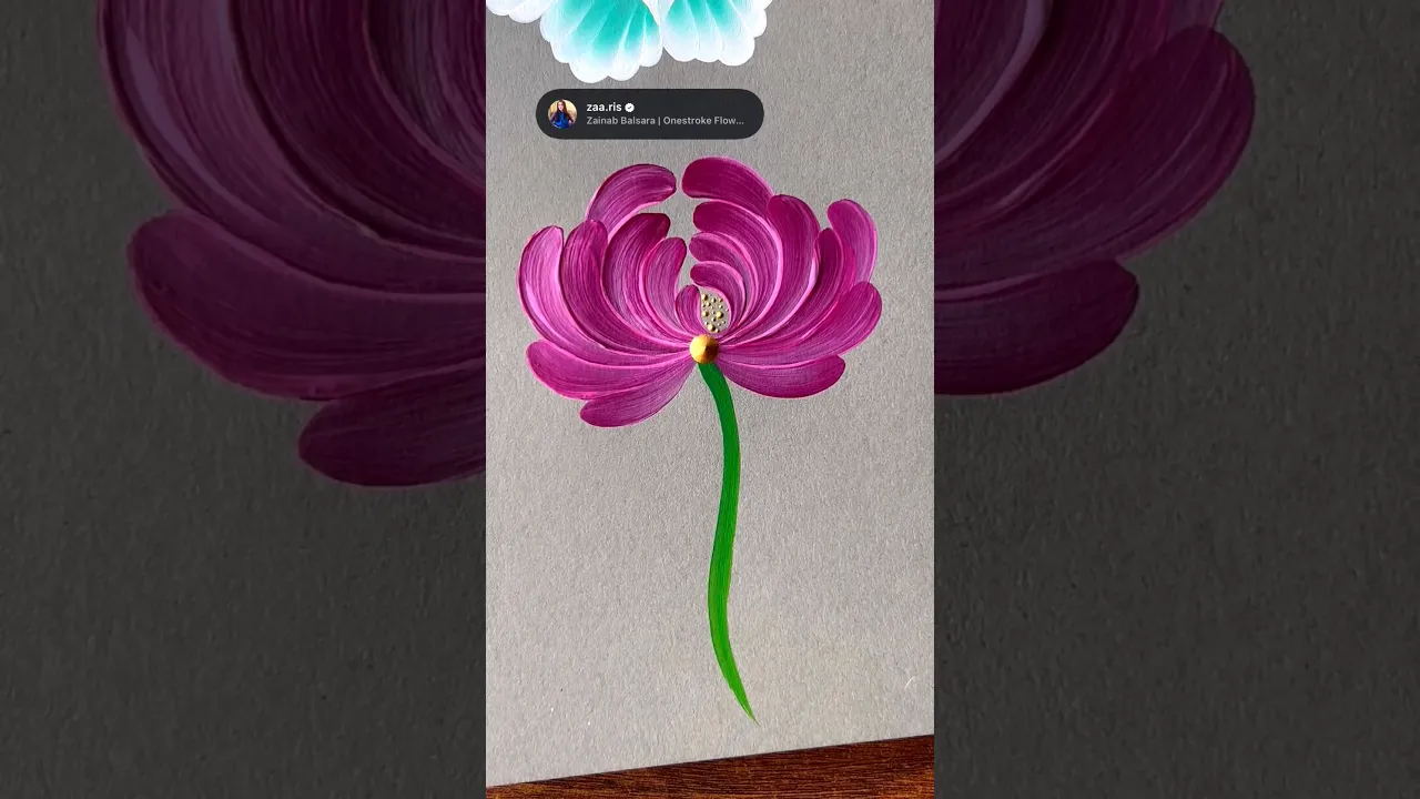 475 🩷🤍 Pretty PINK FLOWER painting 🖌️🎨