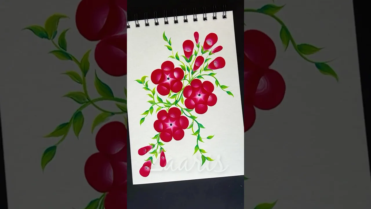 1234 💯🌺🎨Super EASY FLOWERS PAITNING , using acrylic paints 🎊✨❣️💯🪷🎨🎊🫶 #shorts