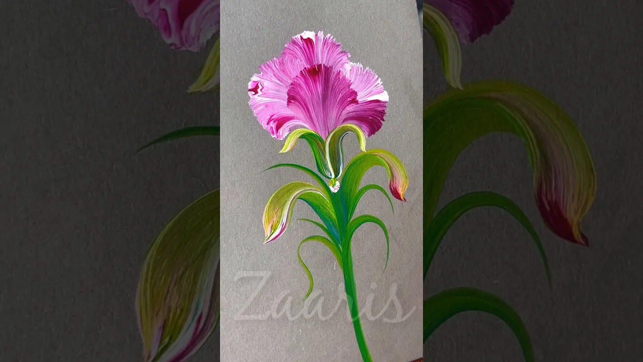 342 🌺👌CARNATIONS💖🌿Acrylic painting🎨🖌️💯