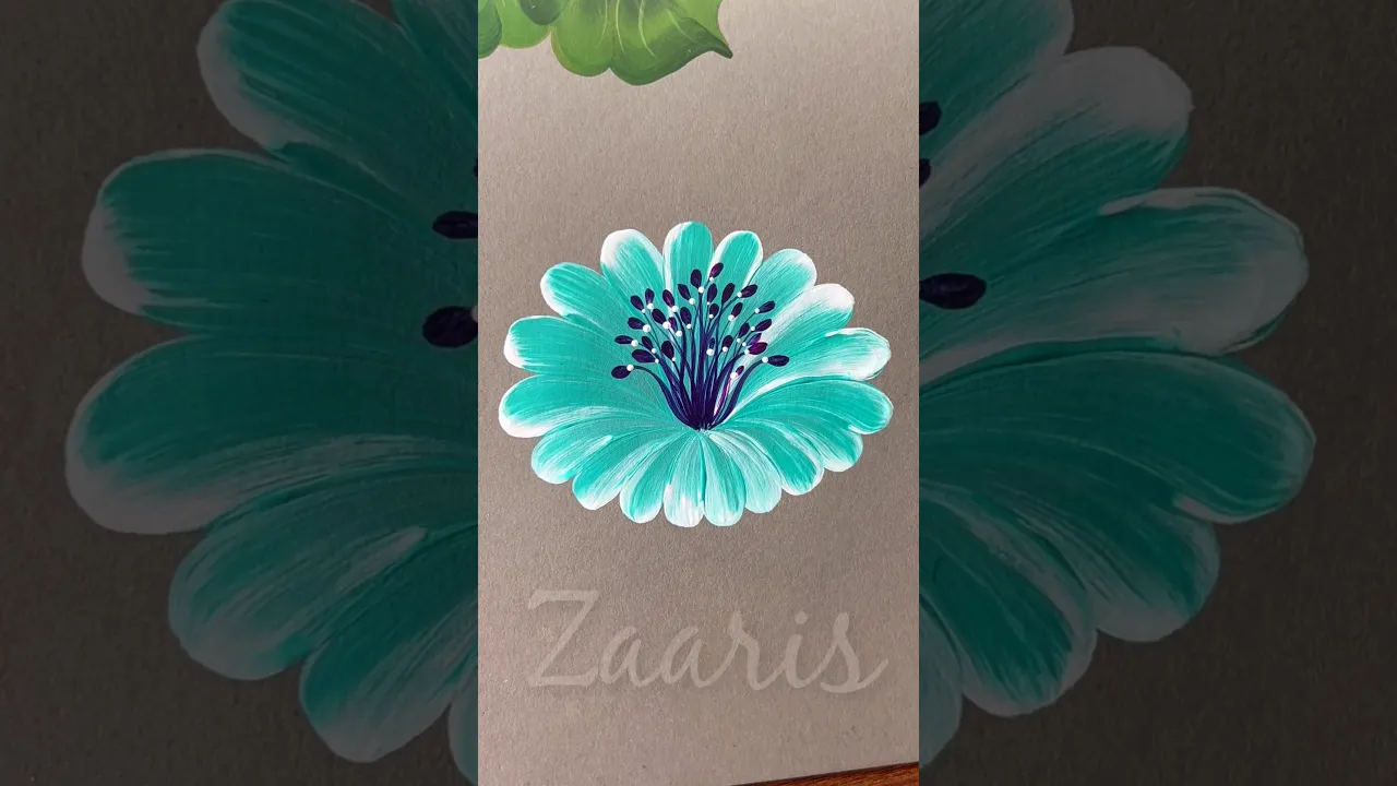 356 Wow 🩵 Acrylic flower painting 🖌️🎨 #art #artclass #flowerart #painting #flowerpainting