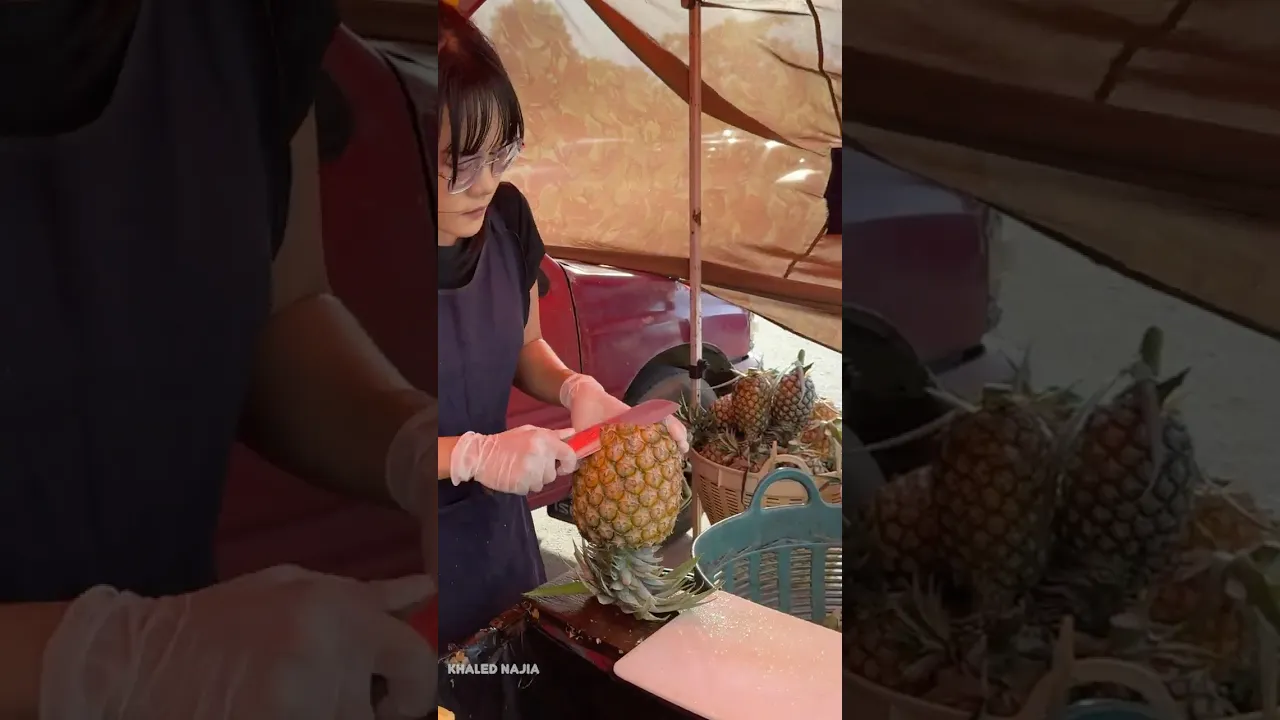 Honey Sweet Pineapple Cutting in Bangkok