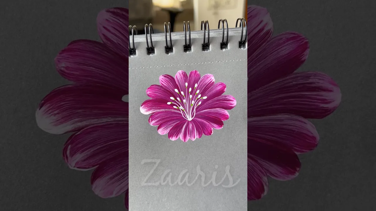 122 How to paint a FLOWER🌸with acrylic colours🎨🖌️ #shorts #art #viral #flowerpainting #beginners #yt