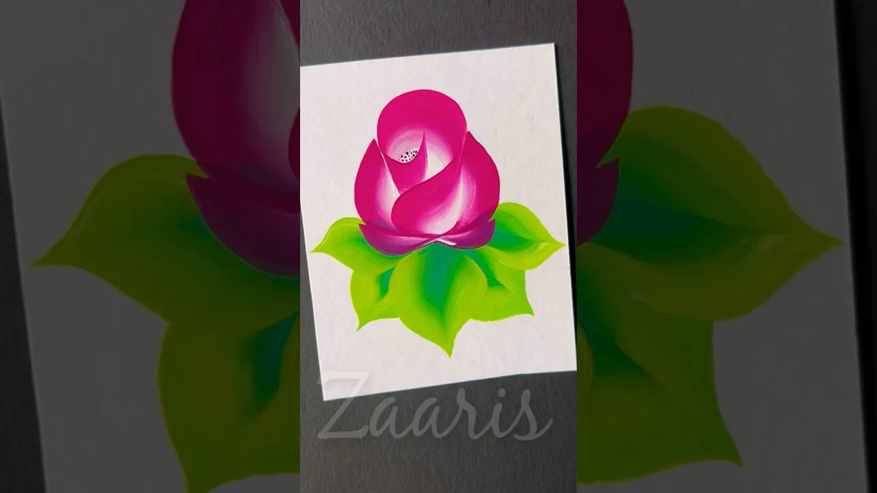 969 🌸💖🌹🫶Simple flower painting using acrylic paints 🌹💖🫶🌸 #flowerpainting #shorts #art
