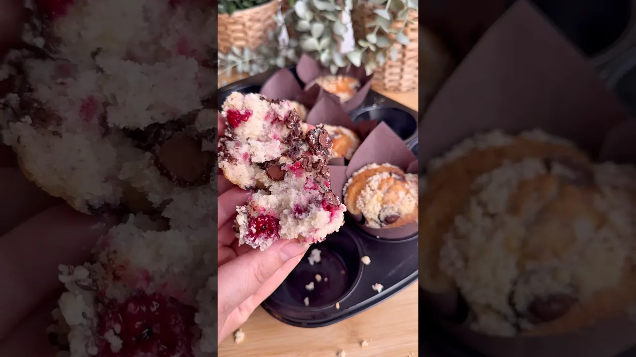 Frambuaz ve çikolatalı muffin😍 #food #tarif #globalcuisine #recipe #cooking #pratiktarifler #pasta