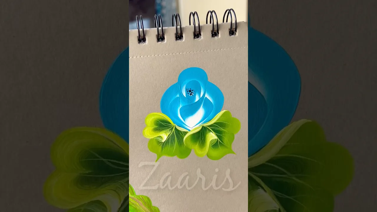 227 🩵🌹BLUE ROSE acrylic painting 💯🎨🖌️ #shorts #bluerose #drawing #art #acrylic #trending #yt