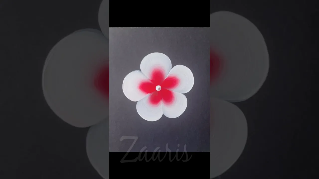 74 ❣️RED&WHITE flower🖌️🎨for beginners🫶🌈#shorts #art #redandwhite #flowerpainting #viral #beginners