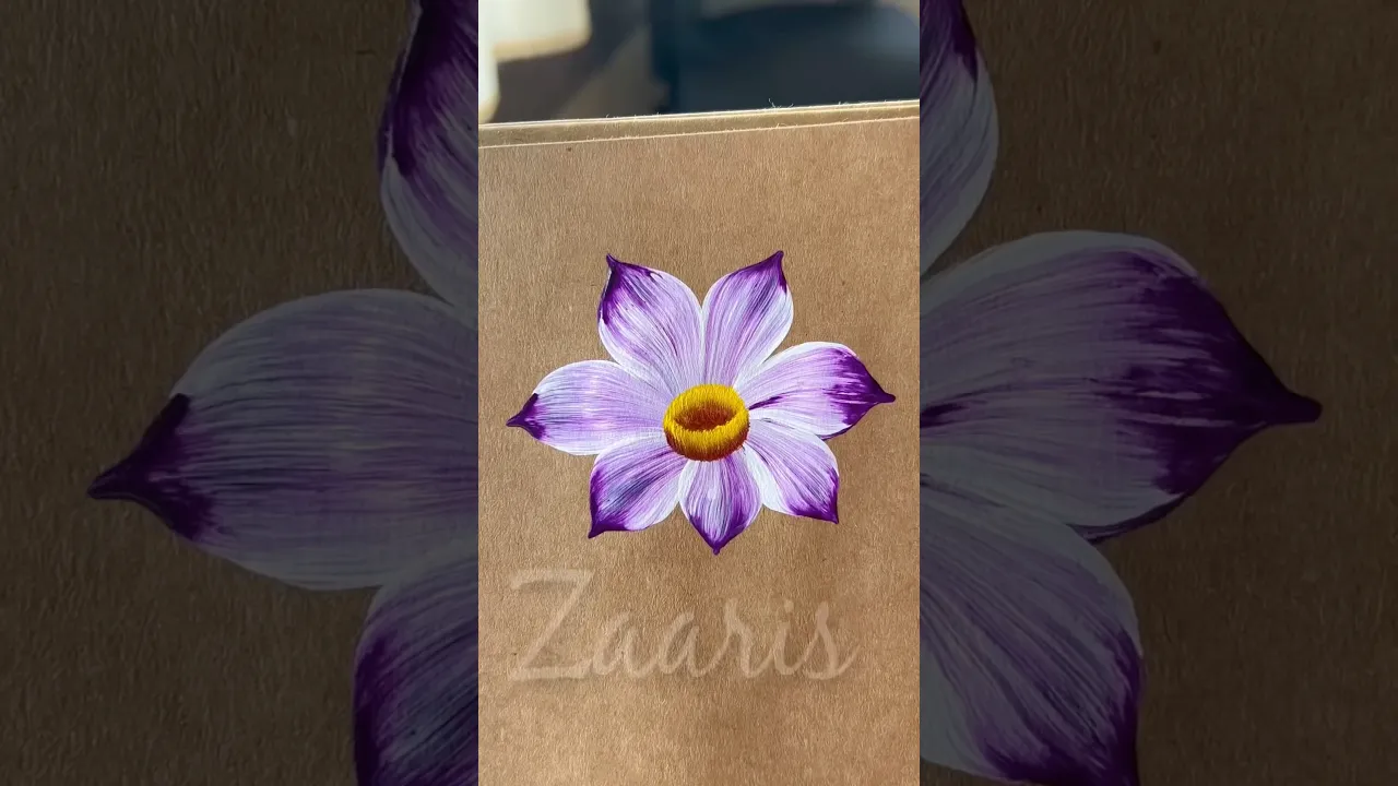 134 Simple PURPLE 💜flower painting using acrylic 🖌️🎨 #shorts #art #beginners #flowerpainting #purple