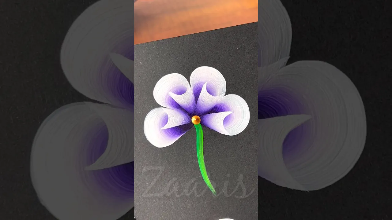 482 💜🤍 OneStroke flower painting 🌸🖌️🎨
