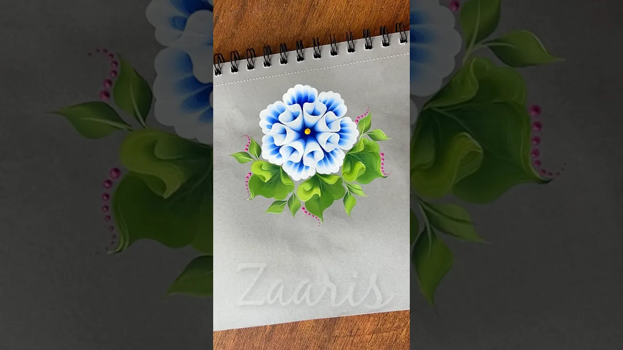 63 💙3D BLUE flower🪻acrylic🎨🖌️ #shorts #blueflowers #acrylic #viral #3d #painting #yt #photopic