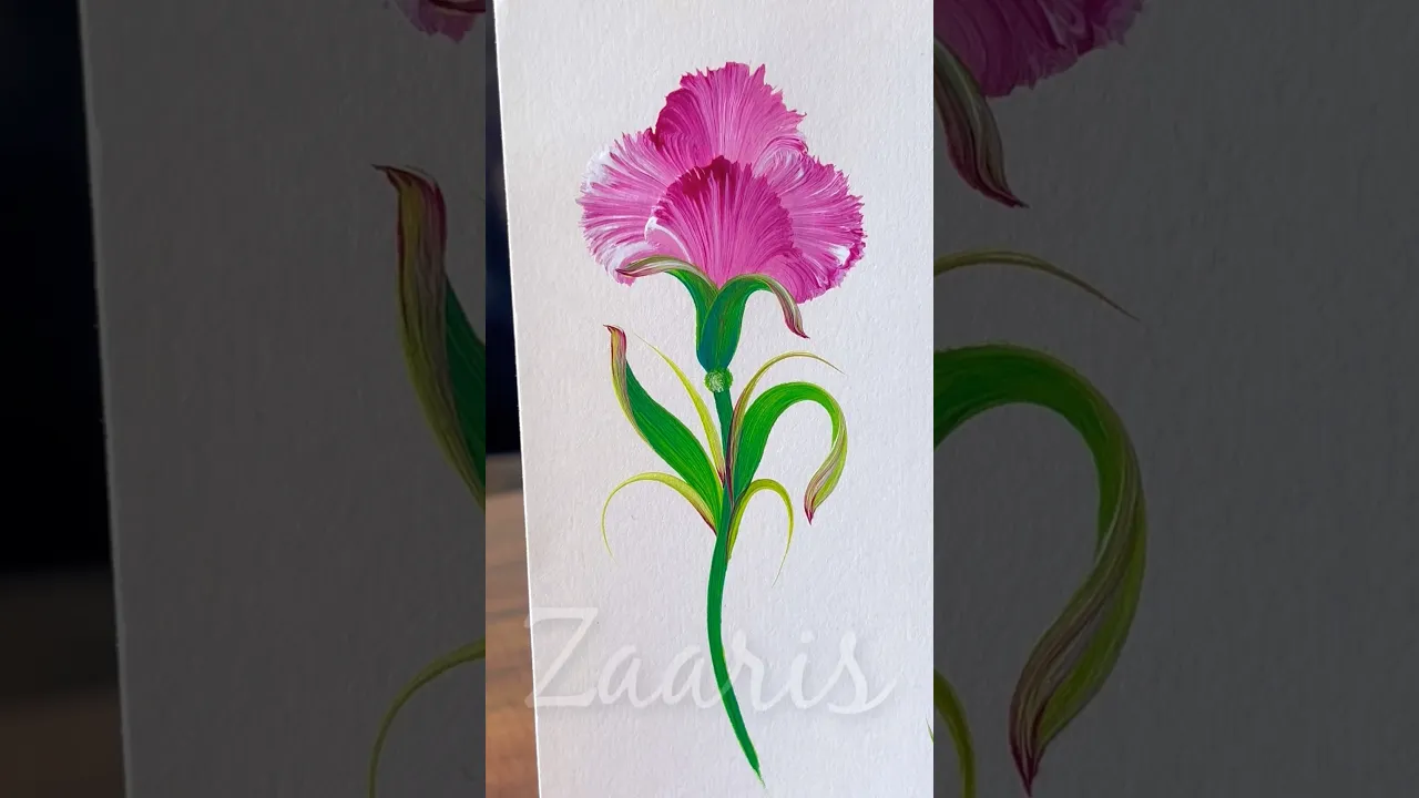 54 😱WOW🌸CARNATIONS acrylic 🖌️🎨#shorts #viral #carnations #wow #acrylicpainting