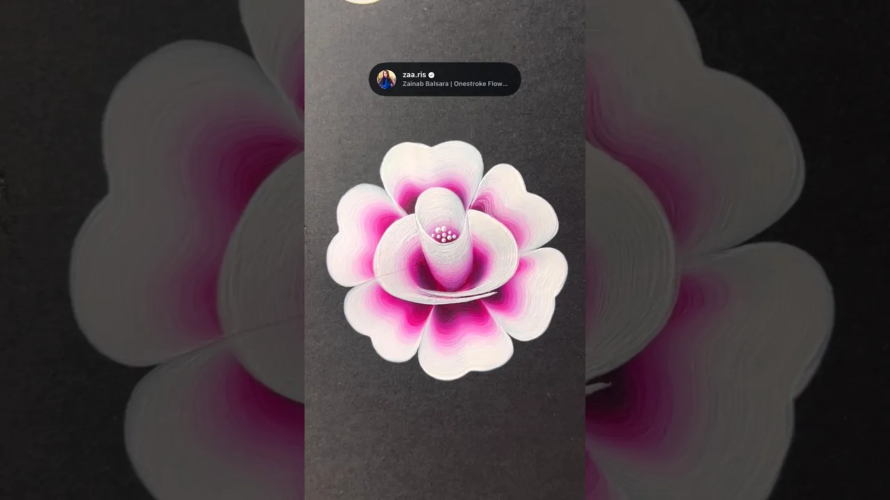 481 🩷🤍🩷 Gorgeous PINK FLOWER PAINTING Using Acrylic Paints 🖌️🫶🏻🎨