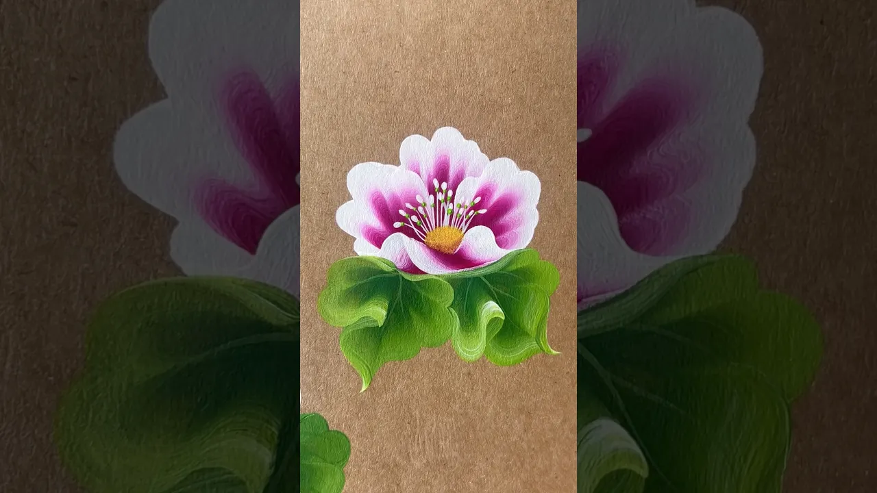 75 💖Gorgeous PINK🌺acrylic🖌️🎨tutorial 💯#shorts #pink #art #flowers #viral #gorgeous #beautifulpics