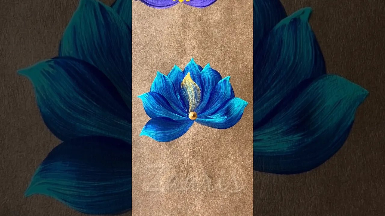 362 Easy acrylic flower painting idea 💙#acrylic #beautifulflowers #beginnerfriendly