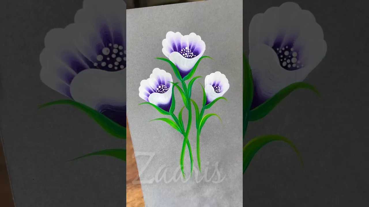 113 🪻🌿Beautiful PURPLE flowers🌈Acrylic 🖌️🎨 #purpleflowers #art #viral #acrylic #flowers #painting