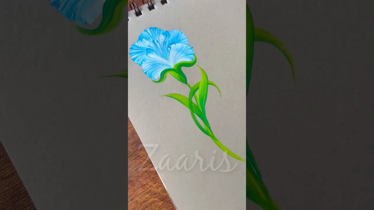 1068 💙🩵💚💛💜🎨Cute BLUE flowers painting ideas 💙🫶💚🎨💜 #shorts