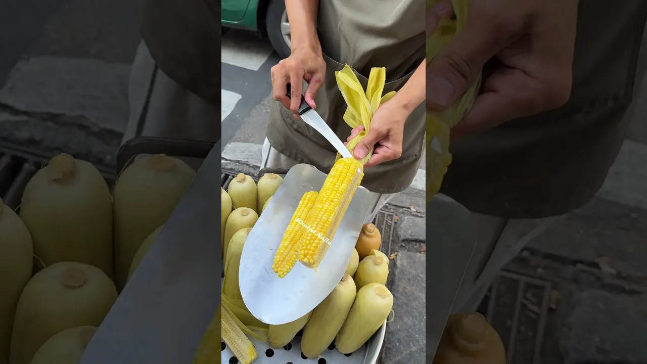Fast & Fresh Corn Peeling in Bangkok
