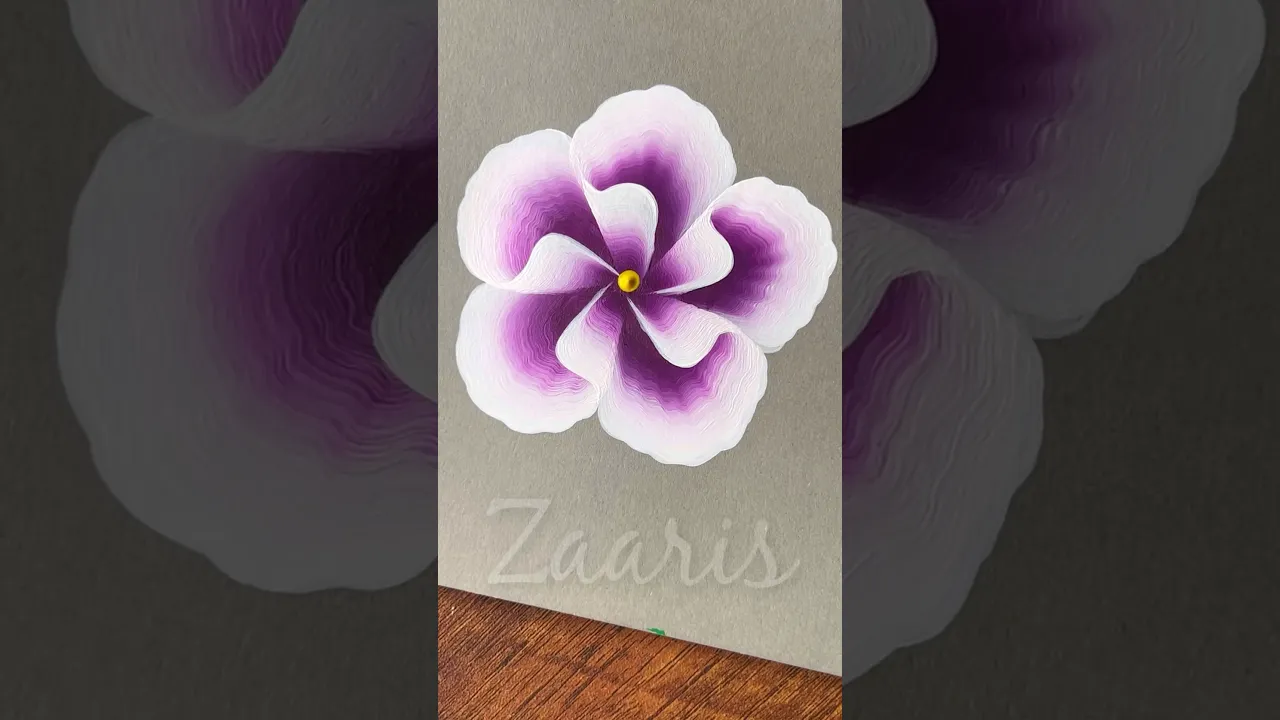1108 💜🌼🎨🌿🌸 Easy purple 3D Onestroke flower painting using acrylic paints 💜🎨🌿🌸💖💜💯 #shorts