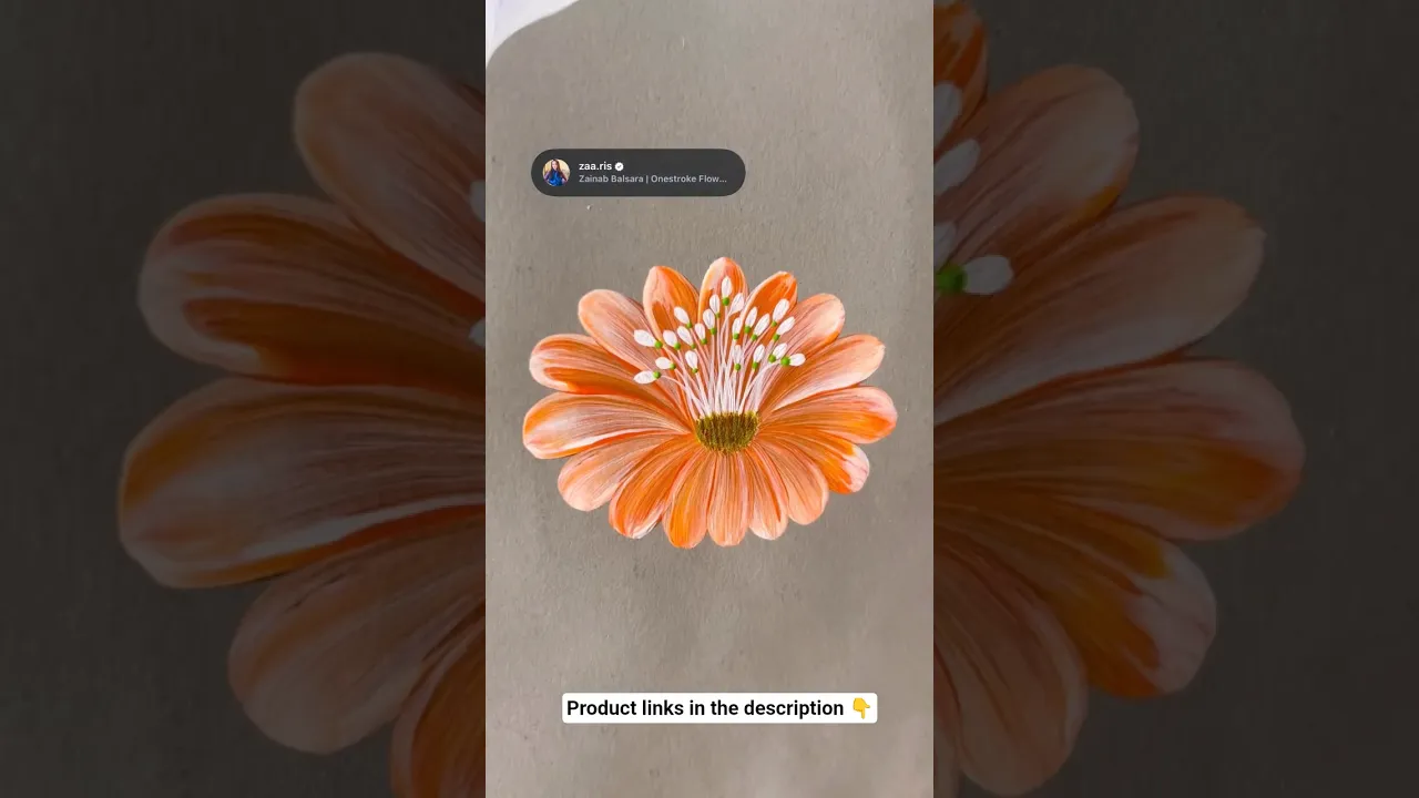 411 🧡👌Beginner Friendly ORANGE flower painting technique🌺👌🫶 #art #shorts #orange