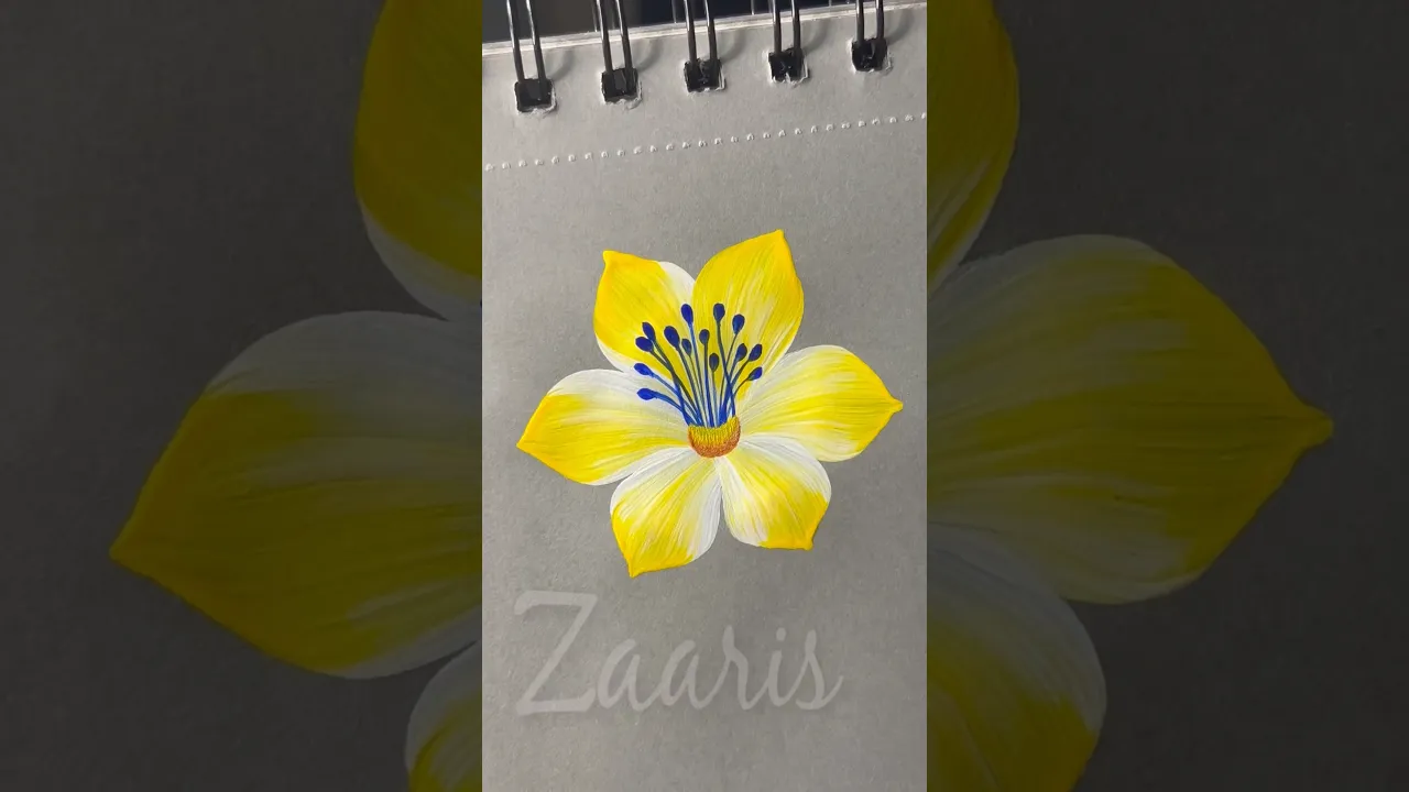 32 🌼YELLOW flower 🌻acrylic🖌️🎨for beginners 💯🌈✨#shorts #viral #beginners #yellowflowers #art