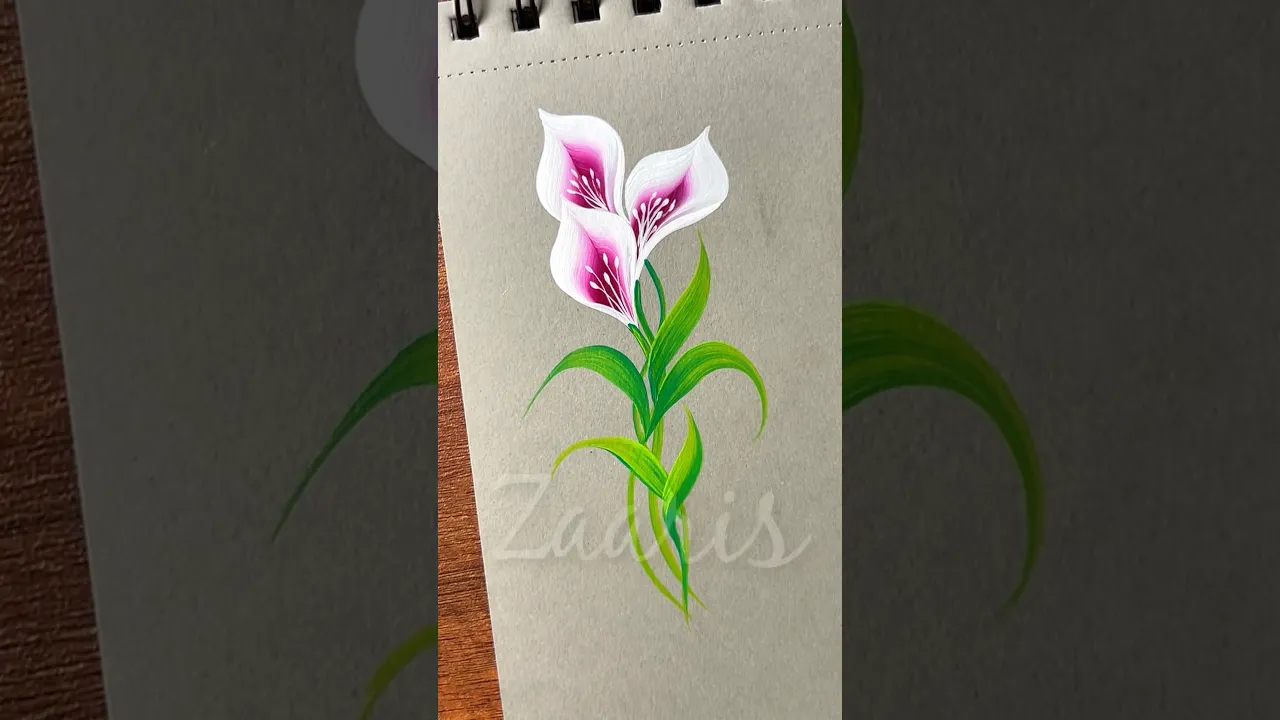 1133 💖🤍💯🌺✨🫶🎉EASY flowers painting using acrylic paints 🎨🎉✨💯🌺💖🫶❤️🌼🌸🌿 #shorts