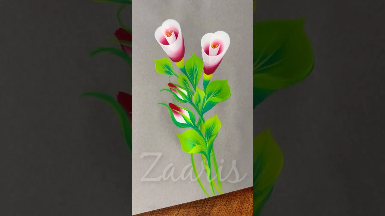 982 ❤️💯🌺🫶Simple flower painting design using acrylic 🎨🌺💯 #flowerpainting #shorts #art