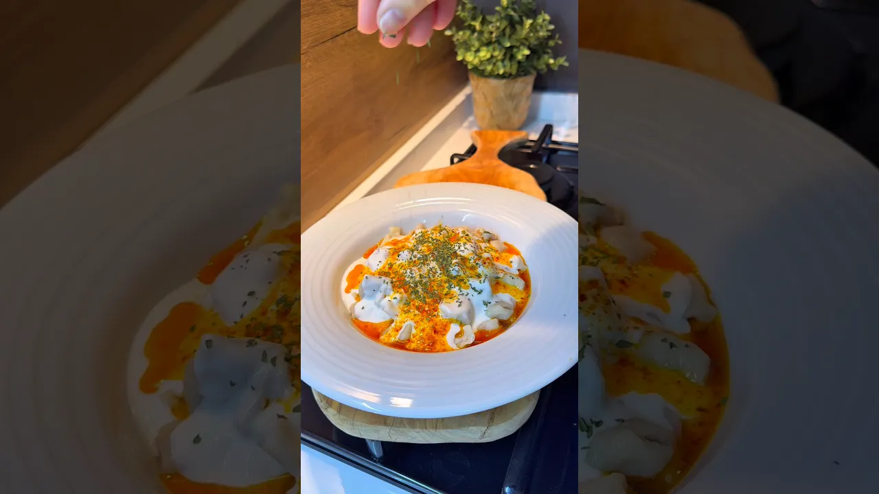 Pratik mantı😍👌 #food #tarif #recipe #globalcuisine #cooking #mantı #easyrecipe #foodie #baking