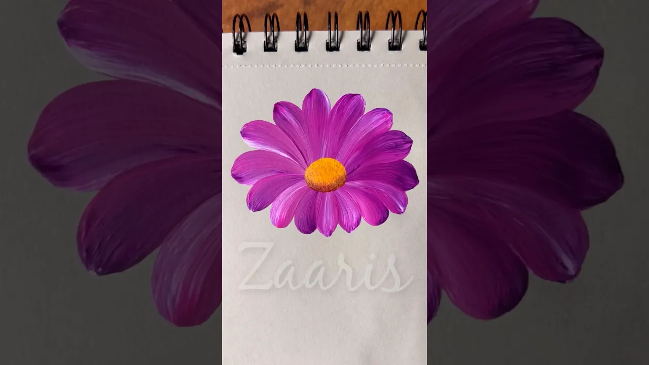 945 💖💜💯🫶Simple flower painting using acrylic paints 🎨💯💖💜 #flowerpainting #shorts #art