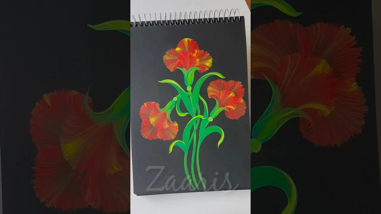 105 ❣️WOW🌺CARNATIONS painting using acrylic 🎨🖌️ #shorts #carnations #acrylic #viral #wow #drawing