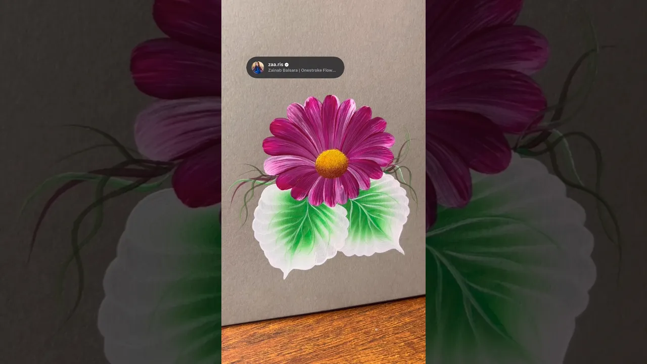 375 Flower painting design 🌺#onestrokepainting #acrylicpainting #painting