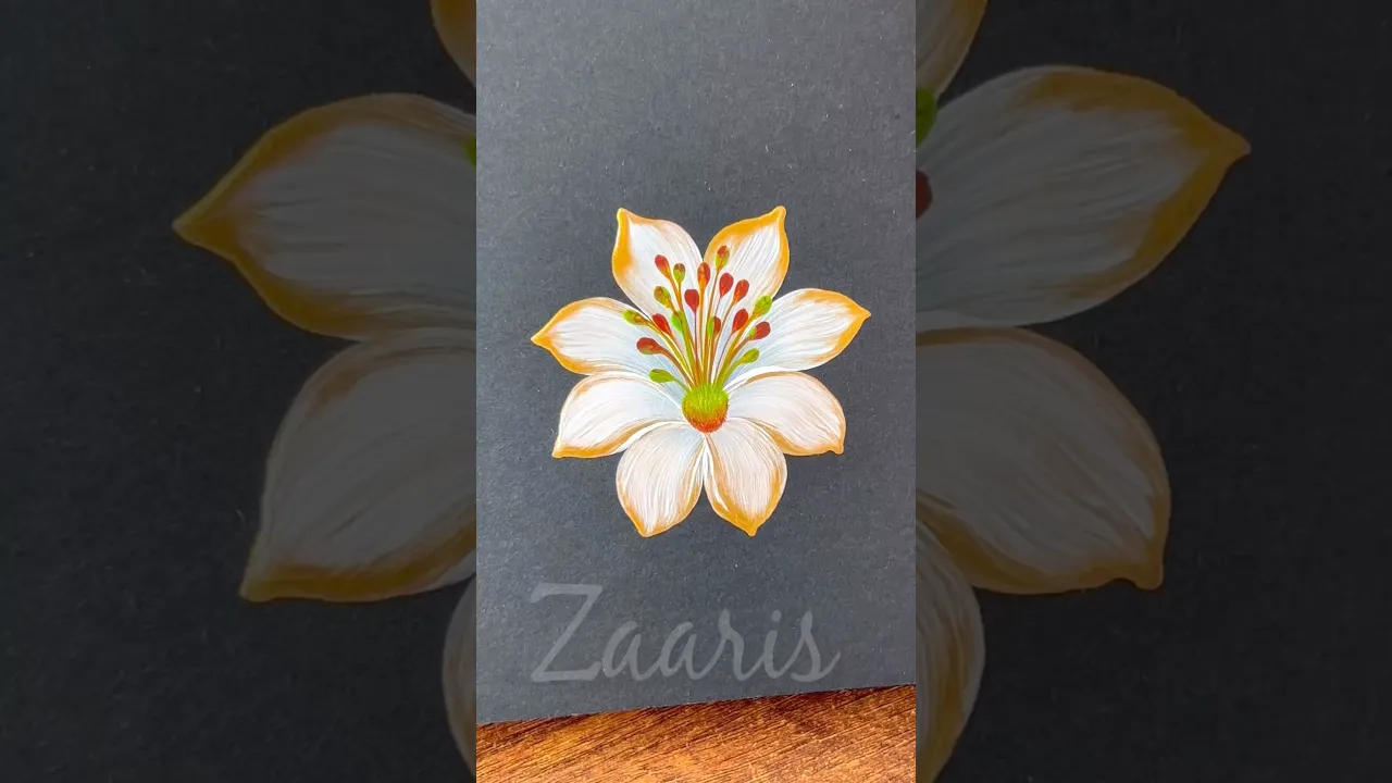 233 🫶👌Gorgeous WHITE GOLD beginner friendly acrylic🖌️🎨 🌼💯 #shorts #beginnerfriendly #art #gold